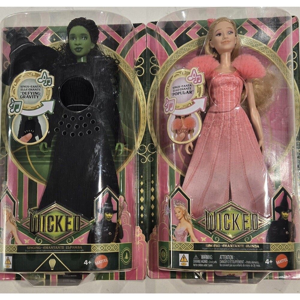 BRAND NEW Mattel Wicked Singing Glinda & Elphaba Dolls Set